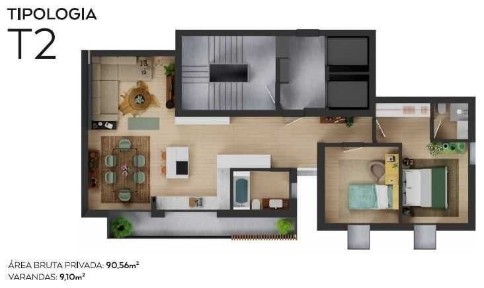 Lindo apartamento T2 no Infantado com vista para o parque verde