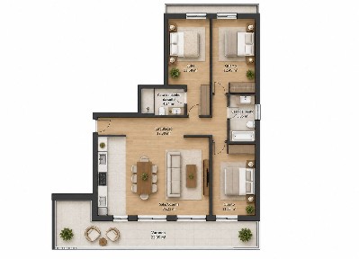 Apartamento T3 à venda na Rua Dona Emília
