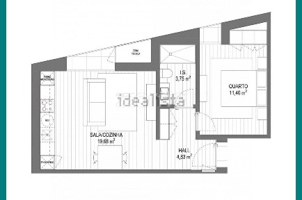 Apartamento T1 à venda em Veiros