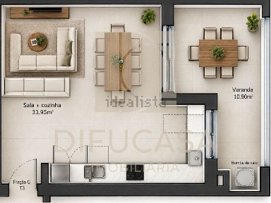 Apartamento T3 à venda na Quinta da Lobateira